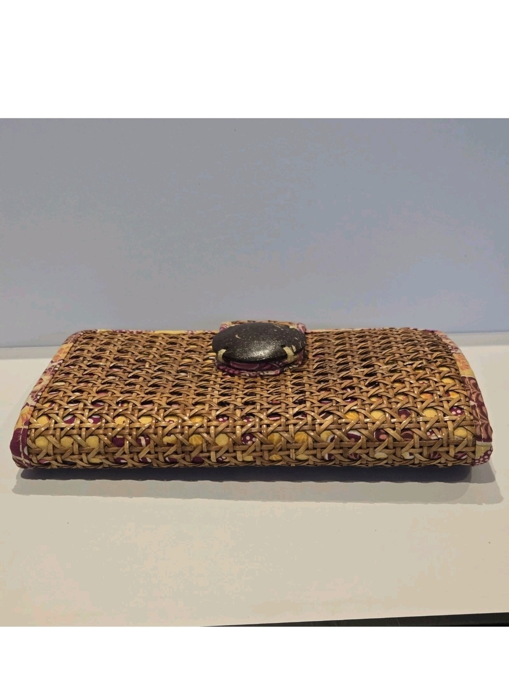 Vera Bradley Women's Tiki Wicker Woven Clutch Purse Snap Closure Multicolor - Picture 8 of 13